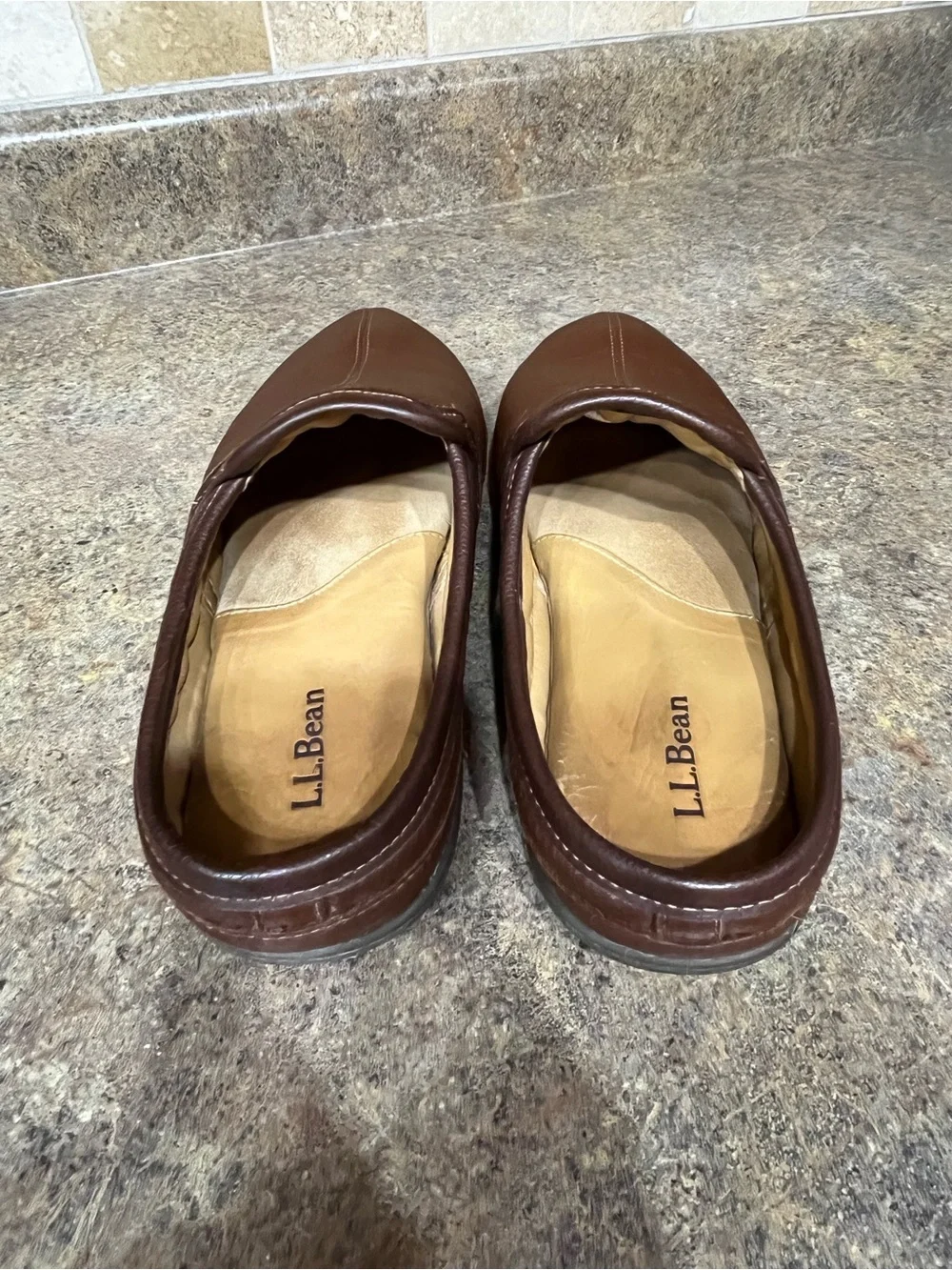 L.L.Bean Elkhide Leather Slipper Scuffs Men’s 10M Brown 272349 Slip On